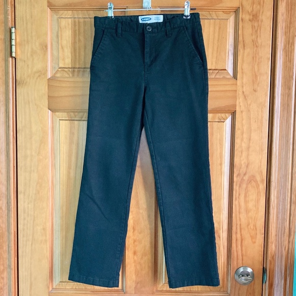 Boy’s size 10 Old Navy black straight leg dress pants with adjustable waist - Picture 1 of 7